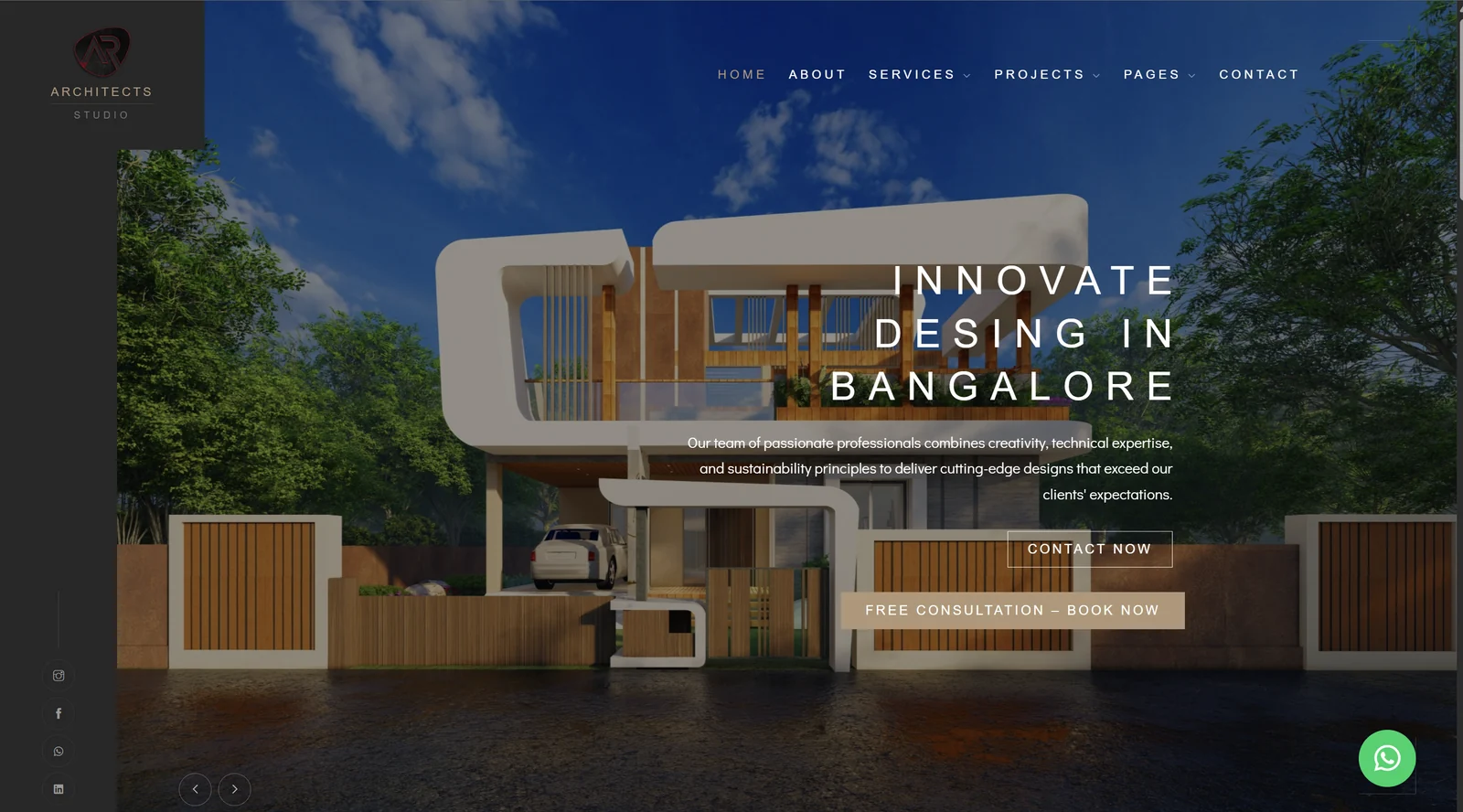 AR Architects Studio website